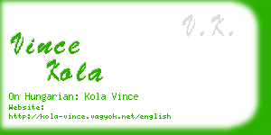 vince kola business card